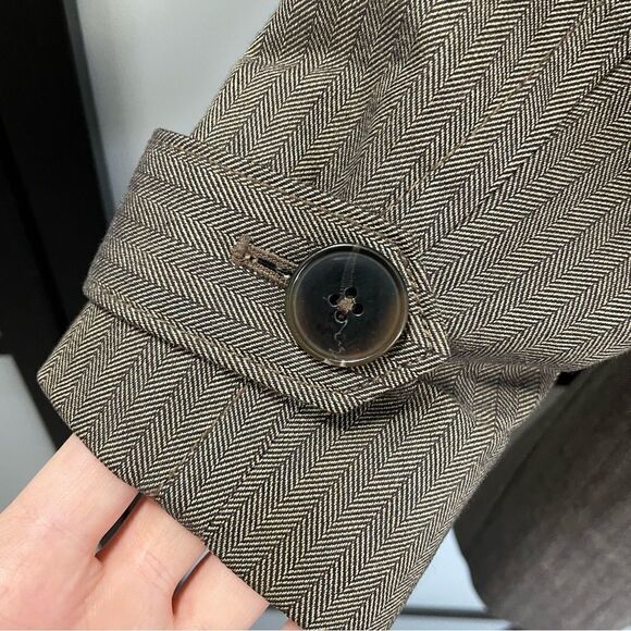 [3/4] Jacob Brown & Tan Fall Long Sleeve Belted Trench Coat Rain Jacket Women’s - Picture 8 of 12